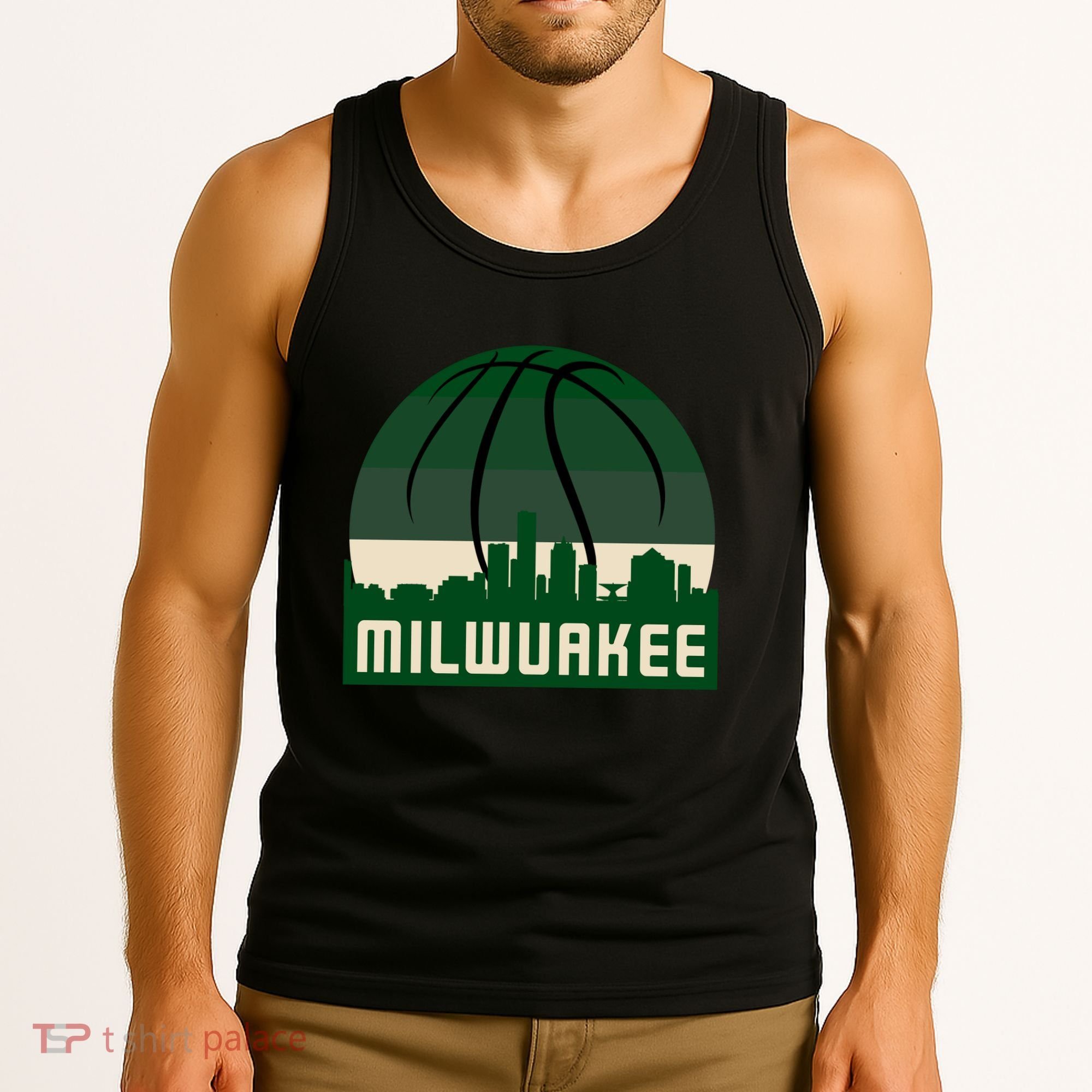Milwaukee Basketball City Skyline Tank Top