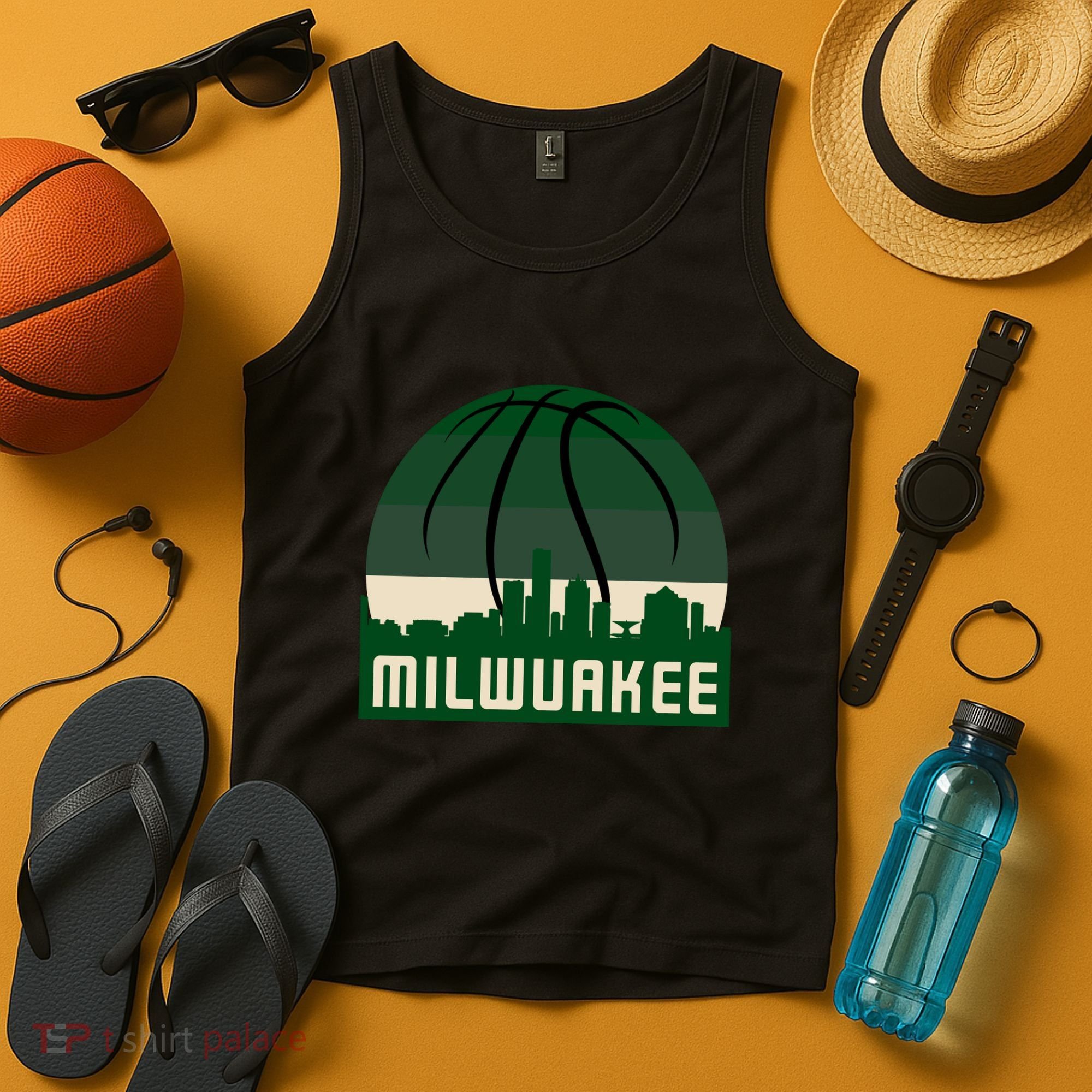 Milwaukee Basketball City Skyline Tank Top