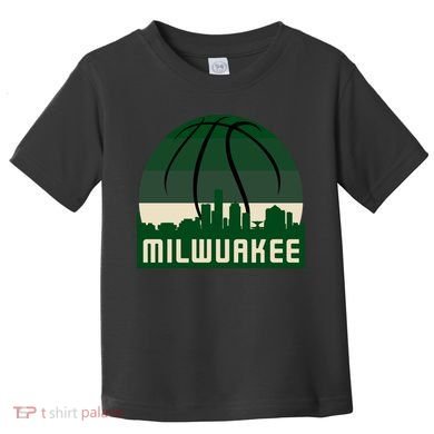 Milwaukee Basketball City Skyline Toddler T-Shirt