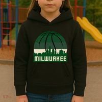 Milwaukee Basketball City Skyline Kids Hoodie thumb 3
