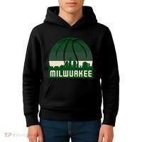 Milwaukee Basketball City Skyline Kids Hoodie thumb 4