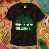 Milwaukee Basketball City Skyline Kids T-Shirt thumb 3