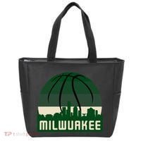 Milwaukee Basketball City Skyline Tote Bag thumb 0