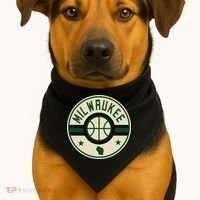 Milwaukee Basketball Stars And Stripes Wisconsin Map USA-Made Doggie Bandana thumb 1