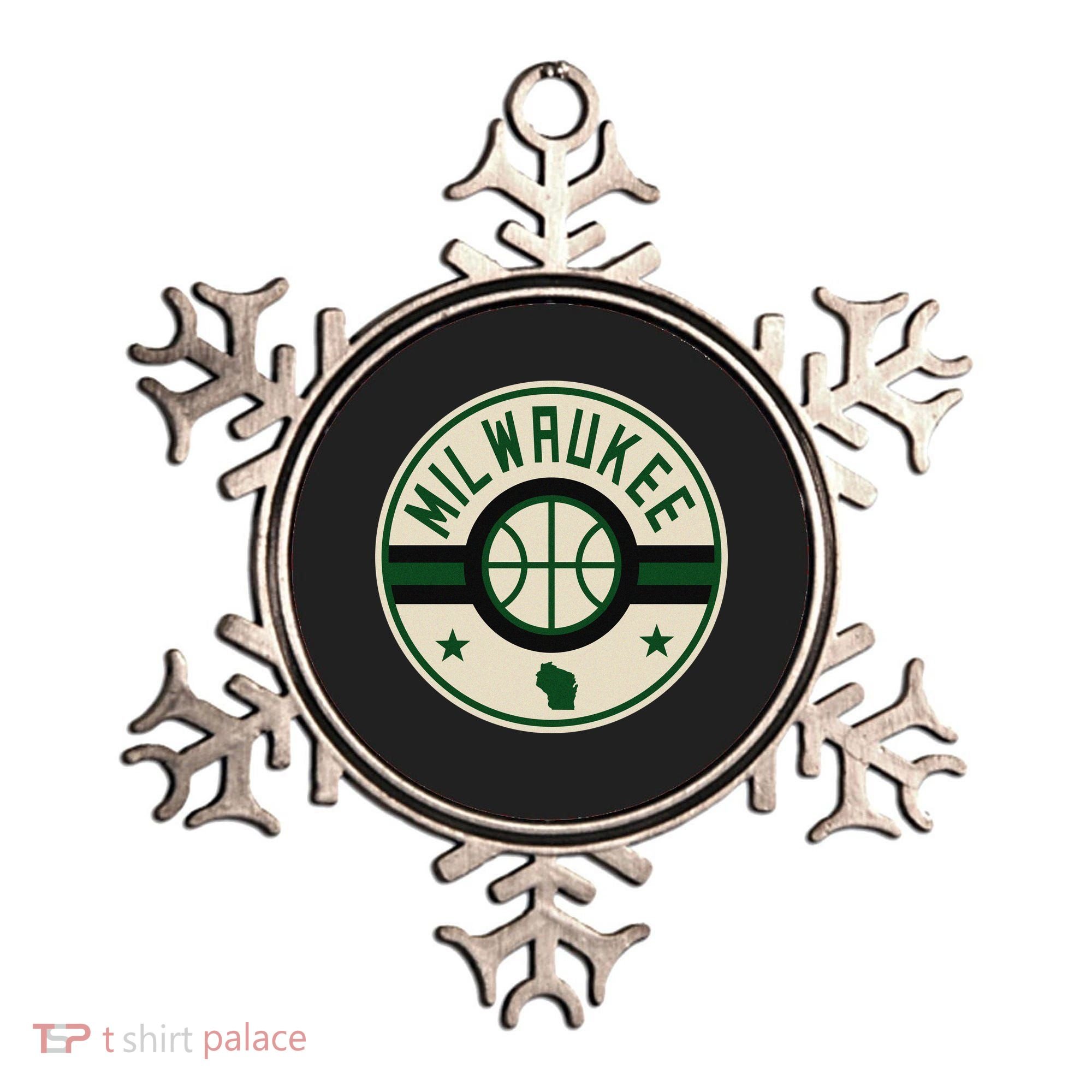 Milwaukee Basketball Stars And Stripes Wisconsin Map Ornament