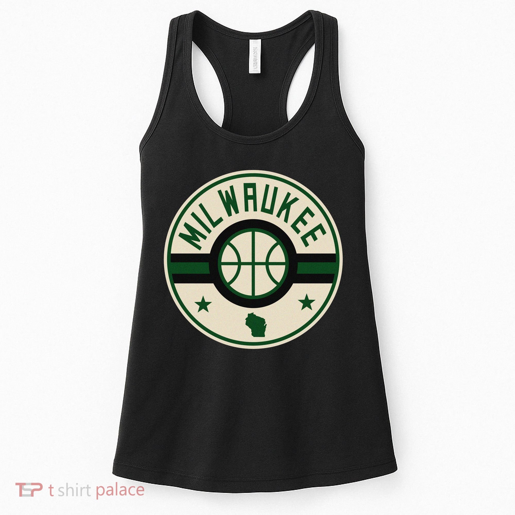 Milwaukee Basketball Stars And Stripes Wisconsin Map Women's Tank Top