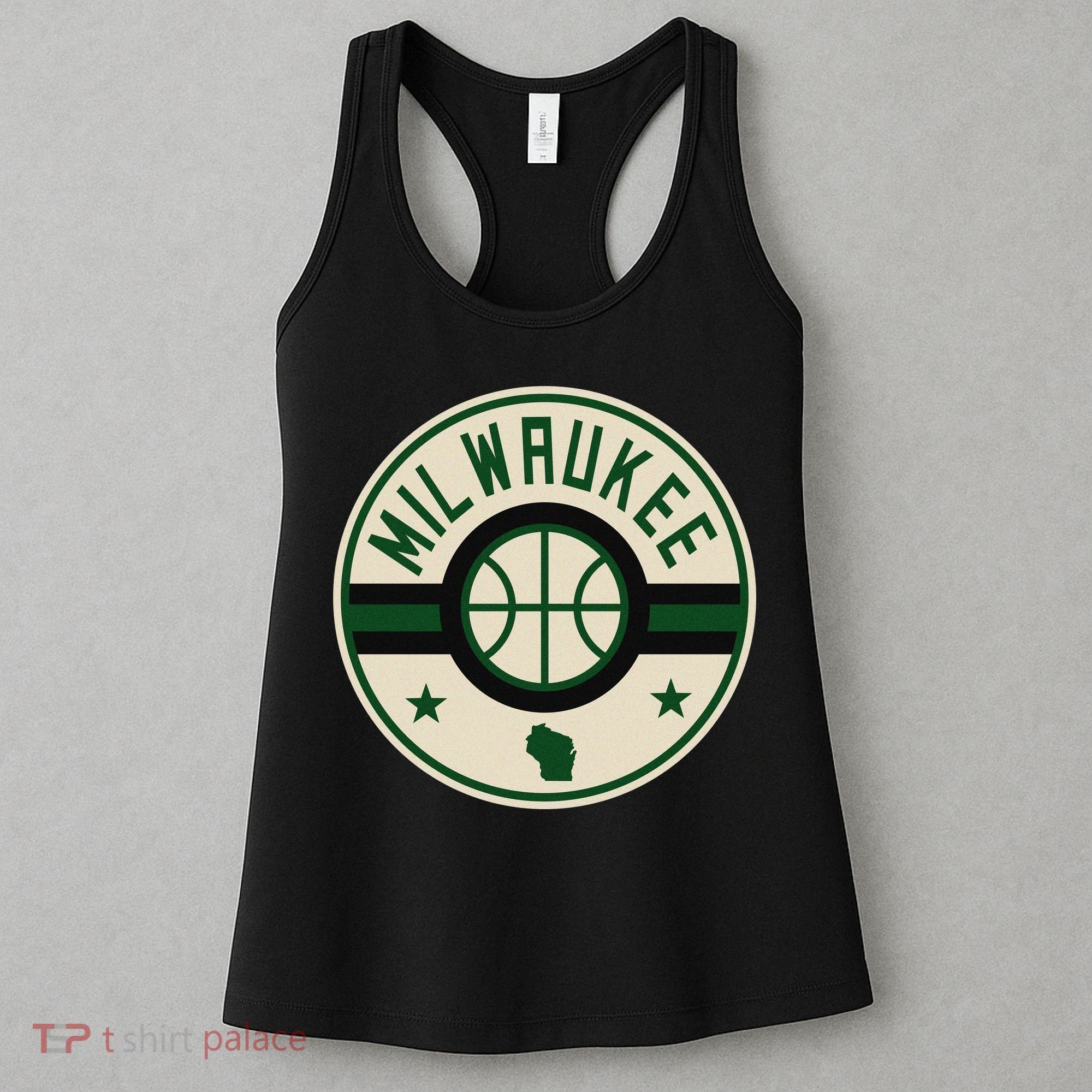 Milwaukee Basketball Stars And Stripes Wisconsin Map Women's Tank Top