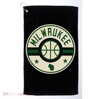 Milwaukee Basketball Stars And Stripes Wisconsin Map Golf Towel thumb 0