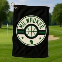 Milwaukee Basketball Stars And Stripes Wisconsin Map Golf Towel thumb 1
