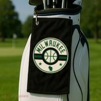 Milwaukee Basketball Stars And Stripes Wisconsin Map Golf Towel thumb 2
