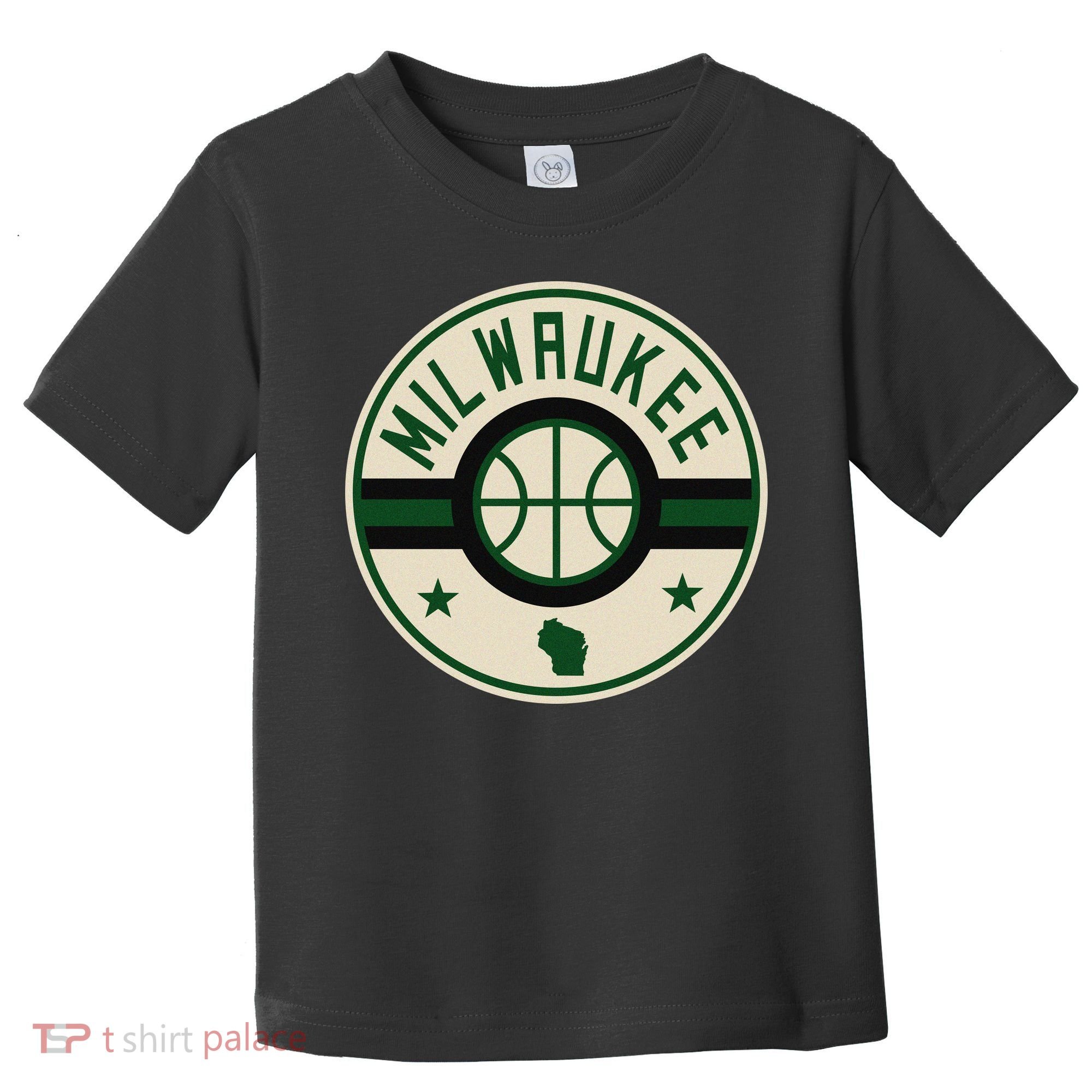 Milwaukee Basketball Stars And Stripes Wisconsin Map Toddler T-Shirt
