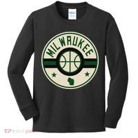 Milwaukee Basketball Stars And Stripes Wisconsin Map Kids Long Sleeve Shirt thumb 0