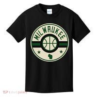 Milwaukee Basketball Stars And Stripes Wisconsin Map Kids T-Shirt thumb 0