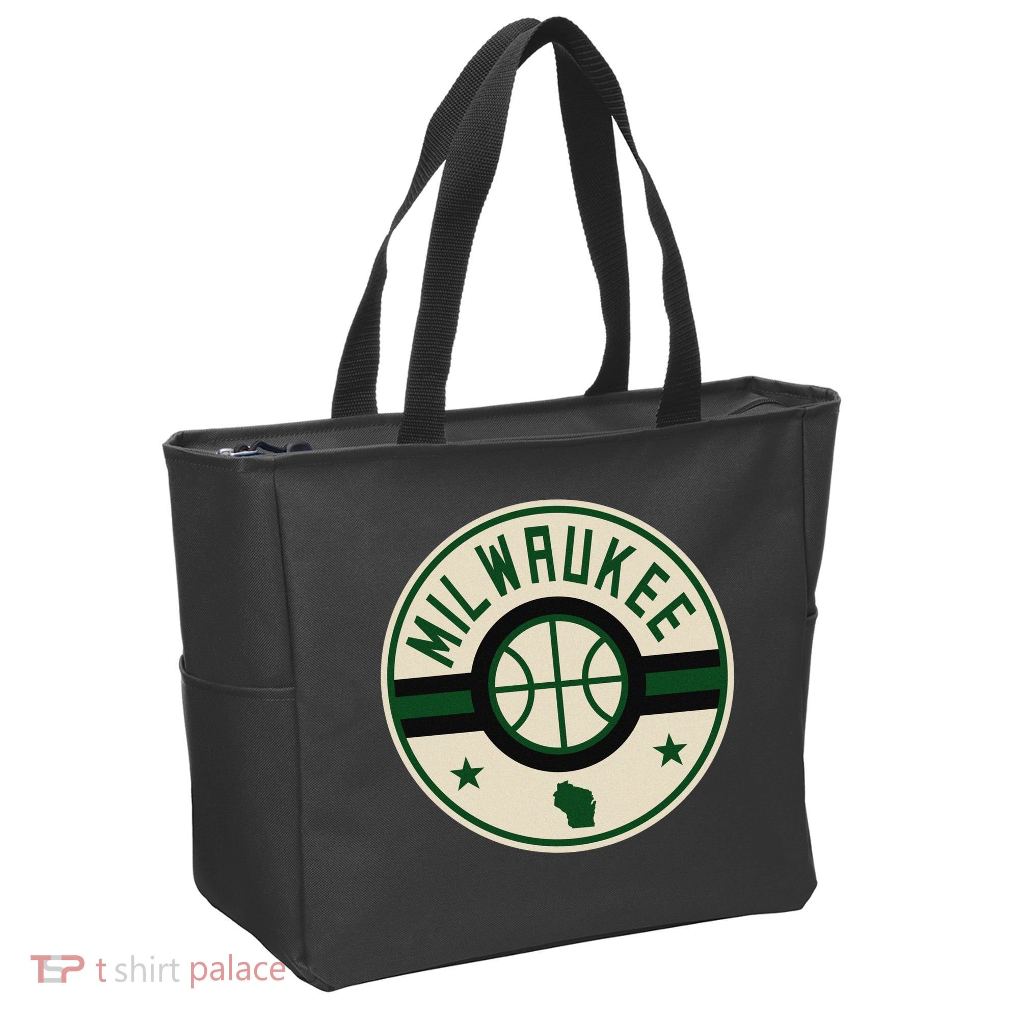 Milwaukee Basketball Stars And Stripes Wisconsin Map Tote Bag