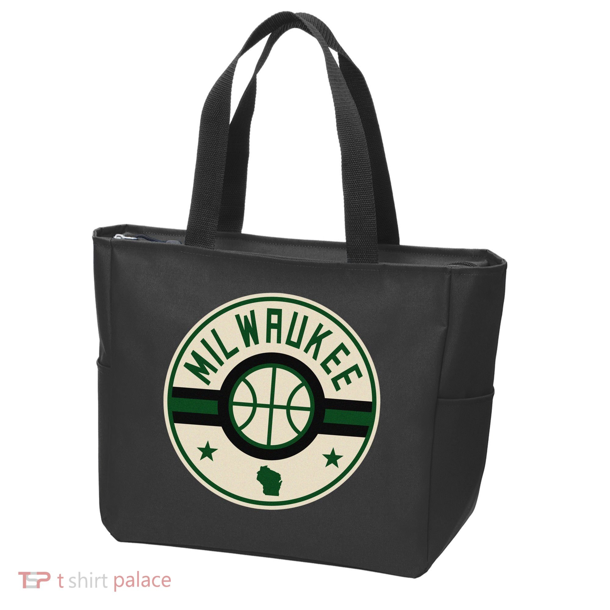 Milwaukee Basketball Stars And Stripes Wisconsin Map Tote Bag