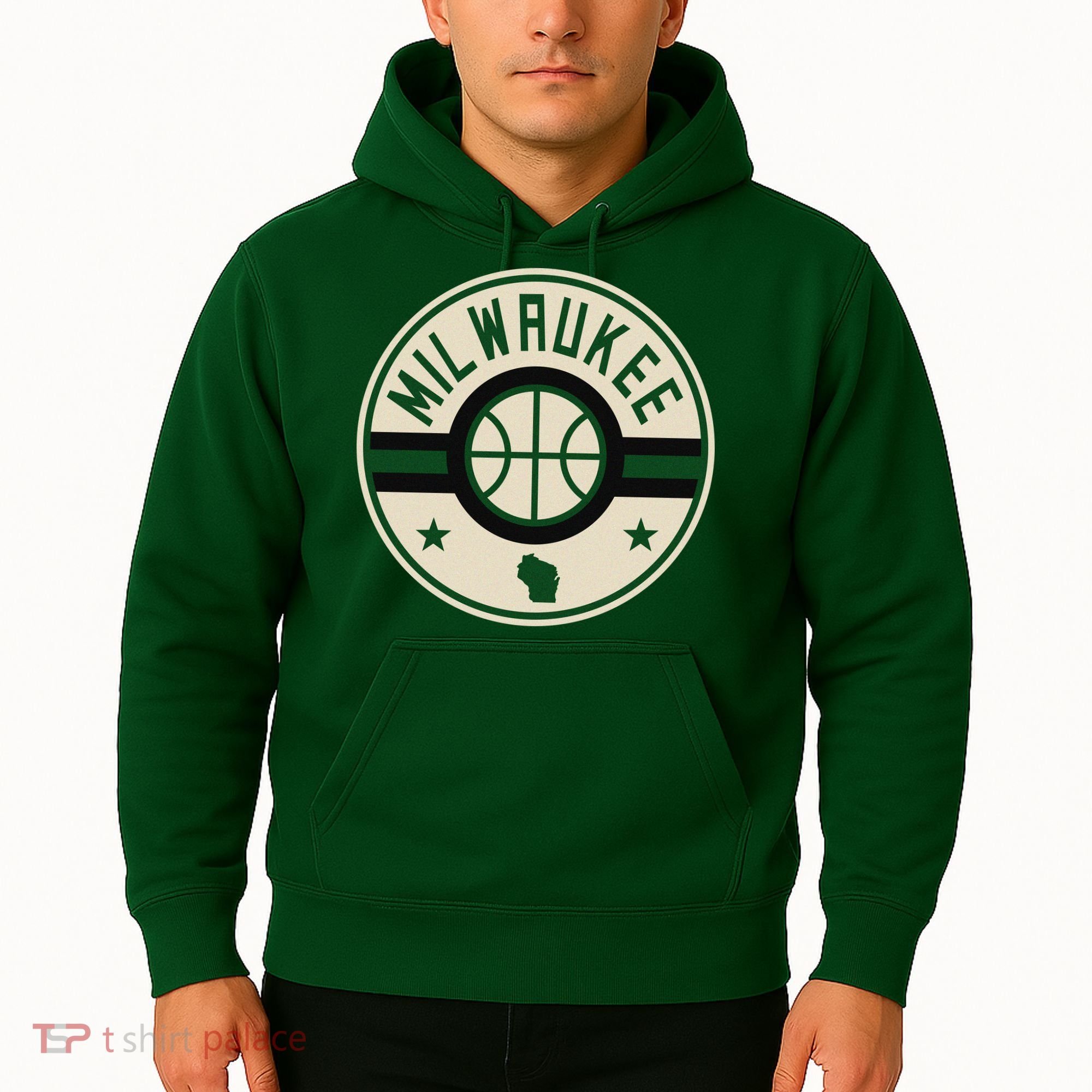Milwaukee Basketball Stars And Stripes Wisconsin Map Hoodie