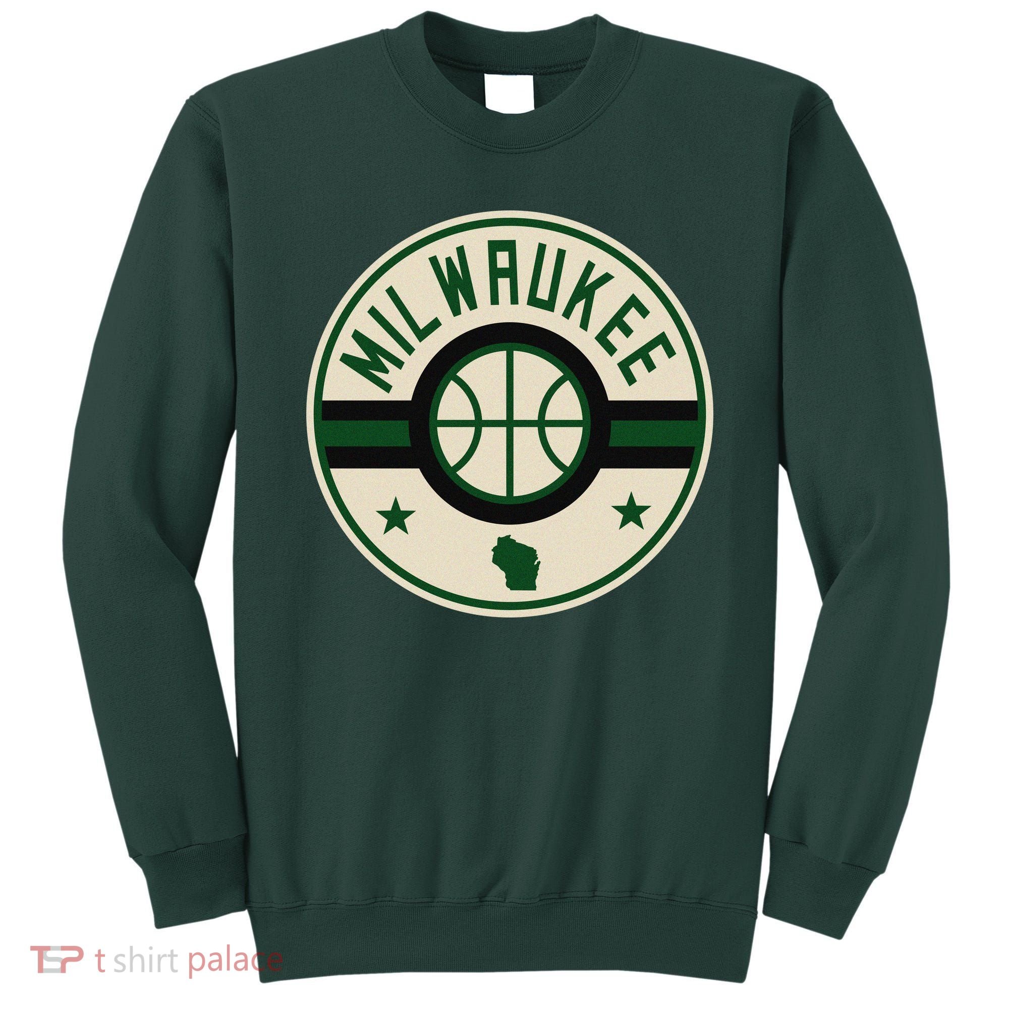 Milwaukee Basketball Stars And Stripes Wisconsin Map Sweatshirt