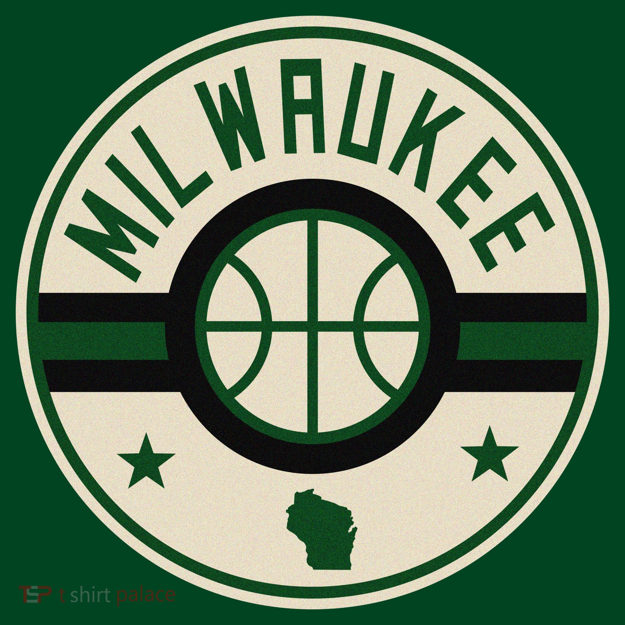 Milwaukee Basketball Stars And Stripes Wisconsin Map T-Shirt