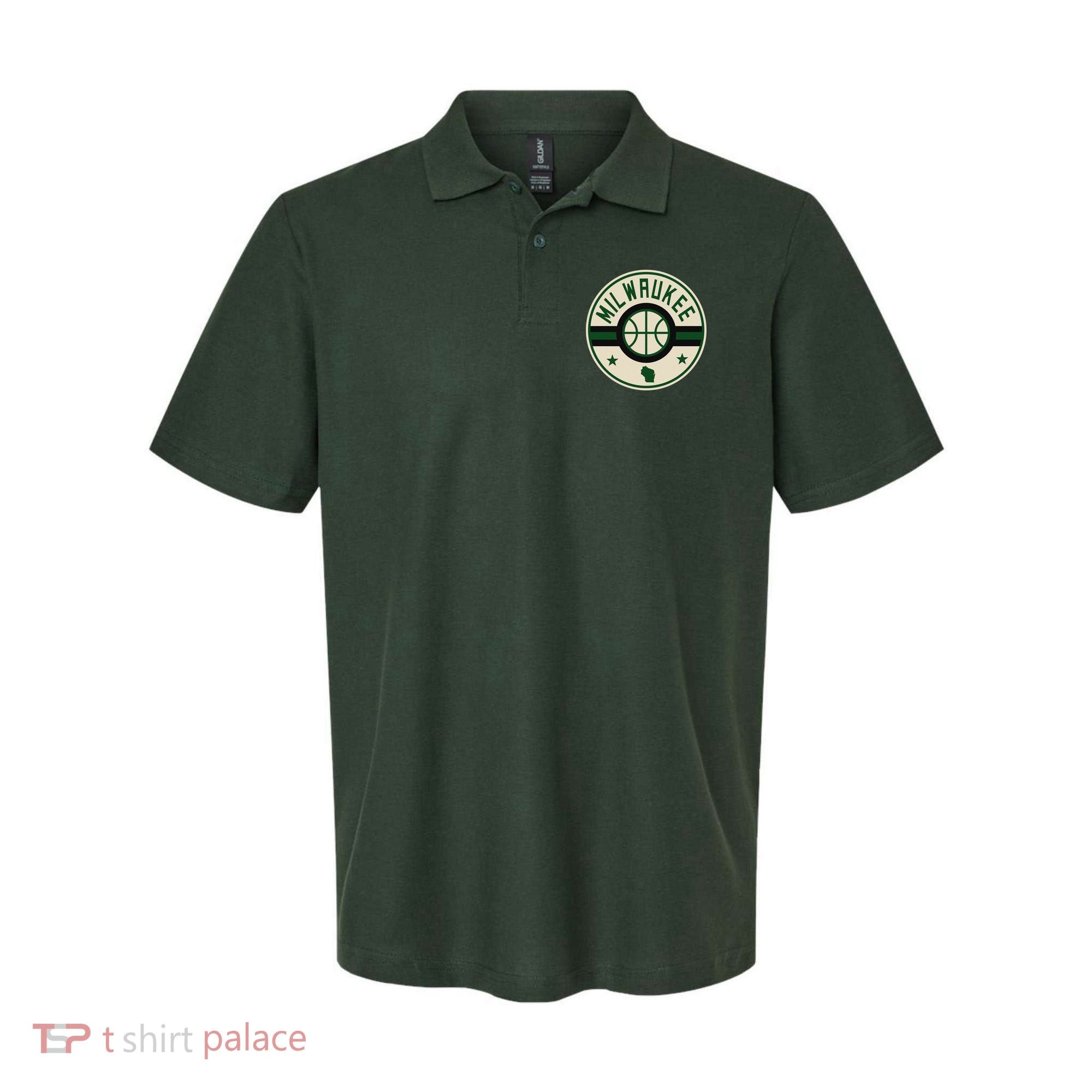 Milwaukee Basketball Stars And Stripes Wisconsin Map Polo