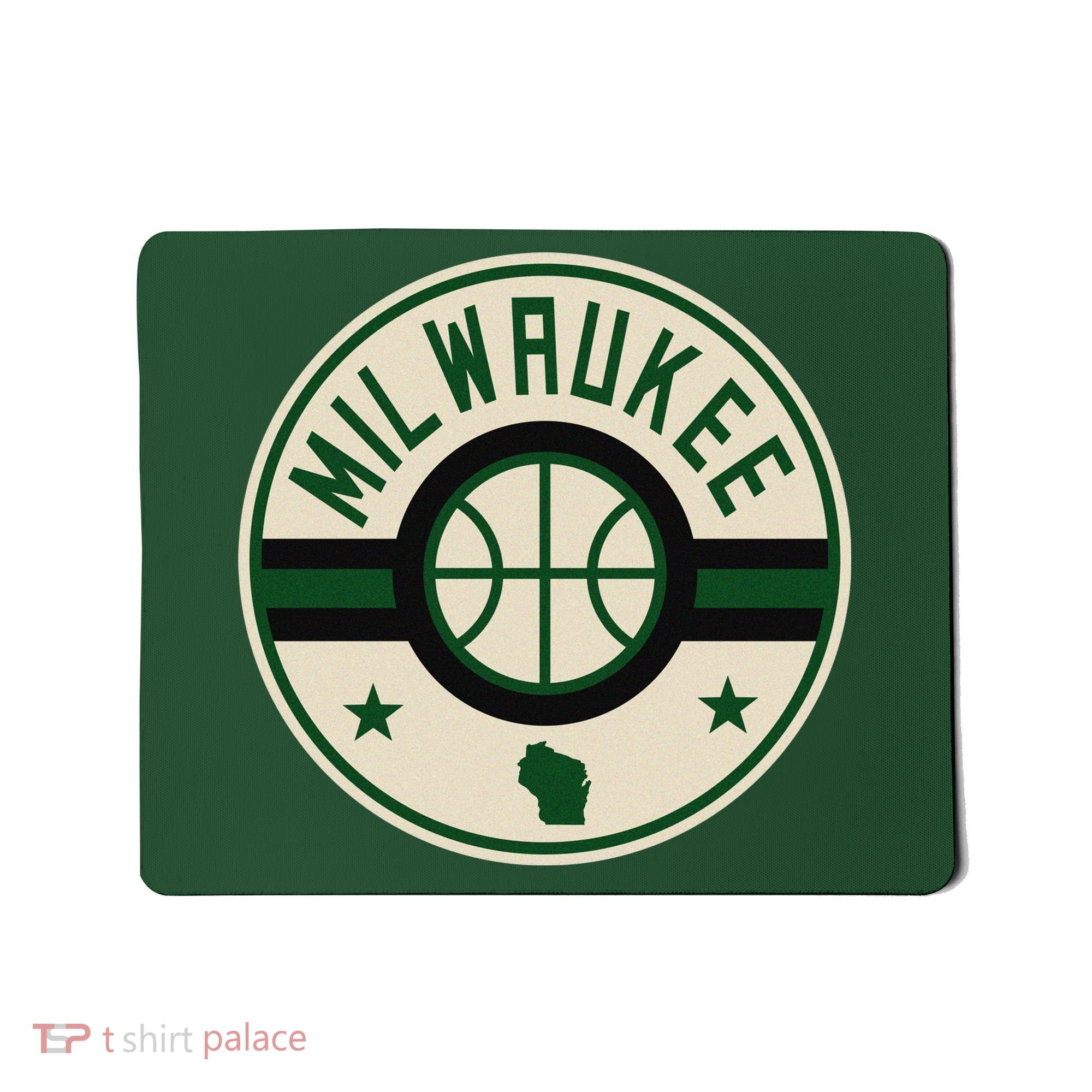 Milwaukee Basketball Stars And Stripes Wisconsin Map Mousepad