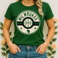 Milwaukee Basketball Stars And Stripes Wisconsin Map Women's T-Shirt thumb 2