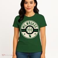 Milwaukee Basketball Stars And Stripes Wisconsin Map Women's T-Shirt thumb 4