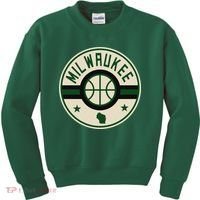 Milwaukee Basketball Stars And Stripes Wisconsin Map Kids Sweatshirt thumb 0
