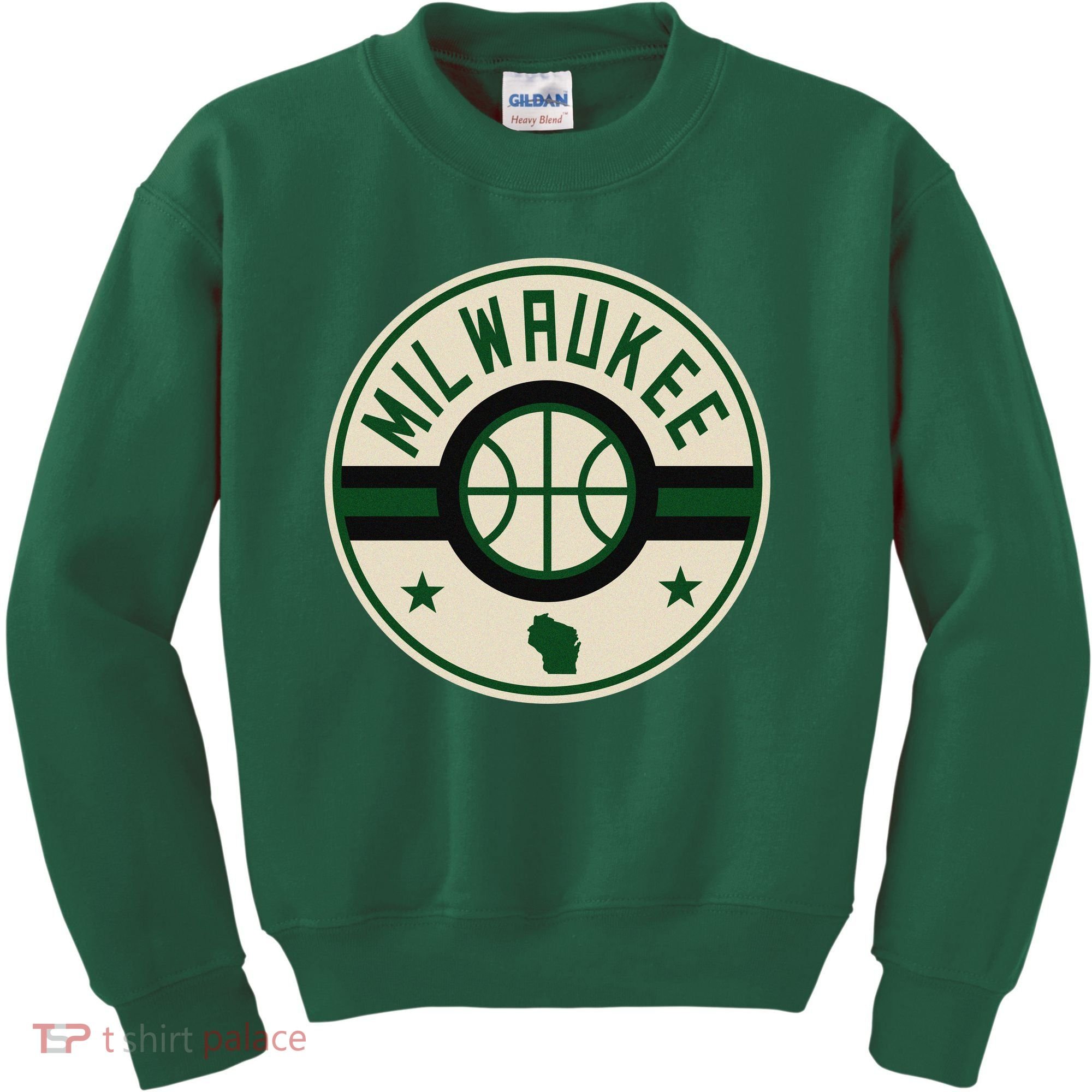 Milwaukee Basketball Stars And Stripes Wisconsin Map Kids Sweatshirt