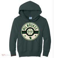 Milwaukee Basketball Stars And Stripes Wisconsin Map Kids Hoodie thumb 0