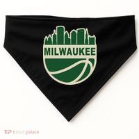 Milwaukee Basketball Wisconsin Cityscape USA-Made Doggie Bandana thumb 0