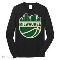 Milwaukee Basketball Wisconsin Cityscape Long Sleeve Shirt thumb 0