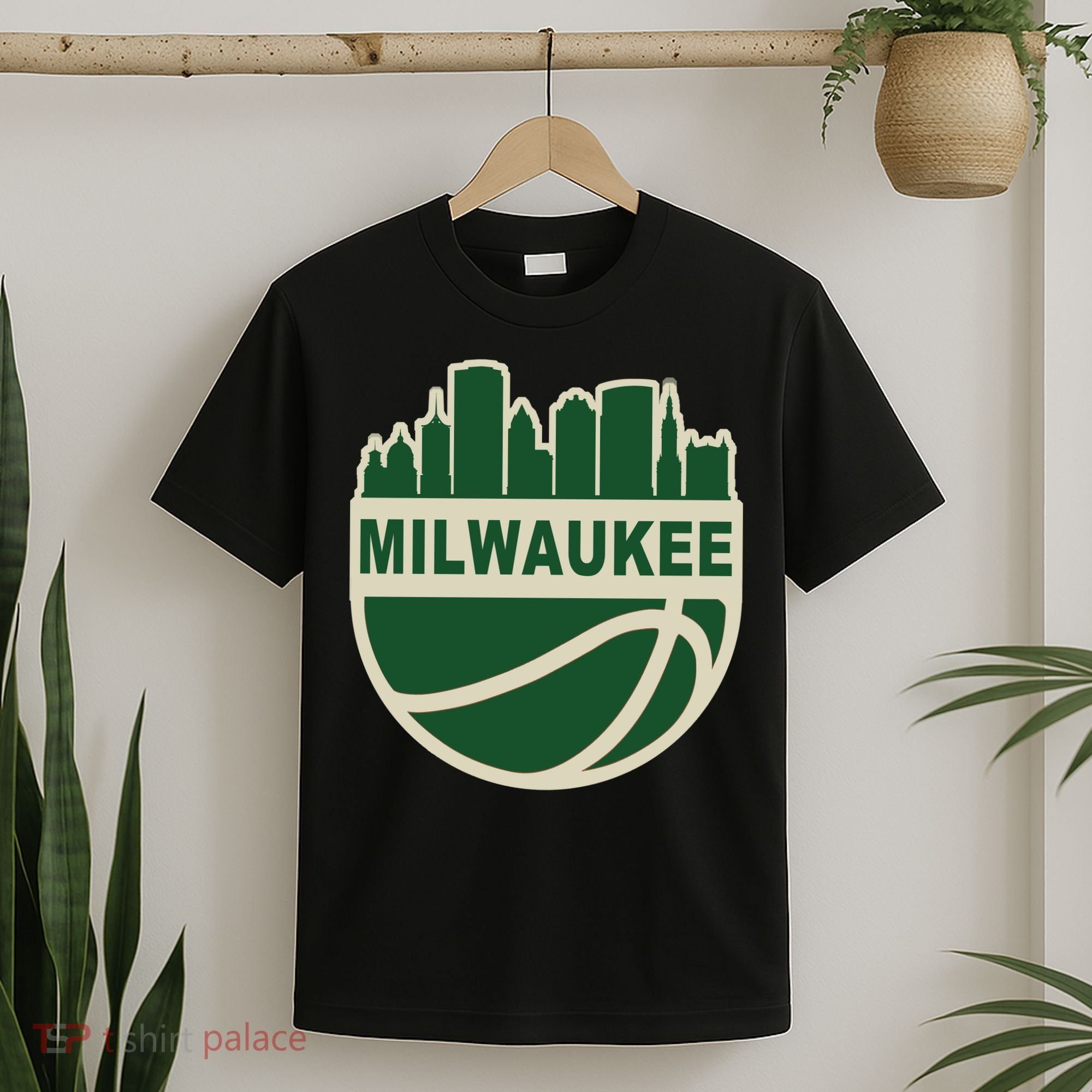 Milwaukee Basketball Wisconsin Cityscape T-Shirt