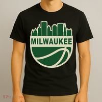 Milwaukee Basketball Wisconsin Cityscape T-Shirt thumb 3