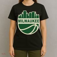 Milwaukee Basketball Wisconsin Cityscape T-Shirt thumb 4
