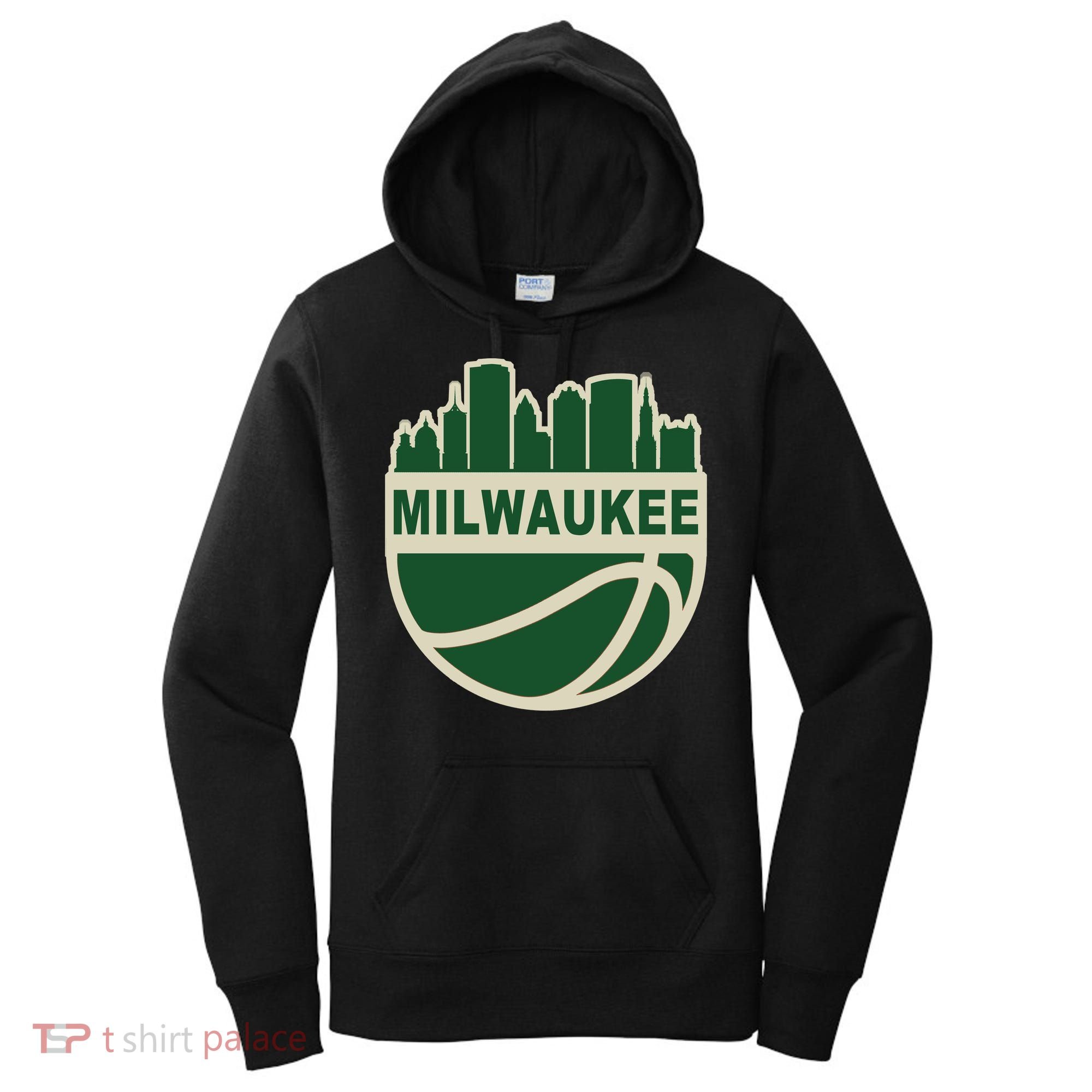 Milwaukee Basketball Wisconsin Cityscape Women's Hoodie