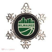 Milwaukee Basketball Wisconsin Cityscape Ornament thumb 0