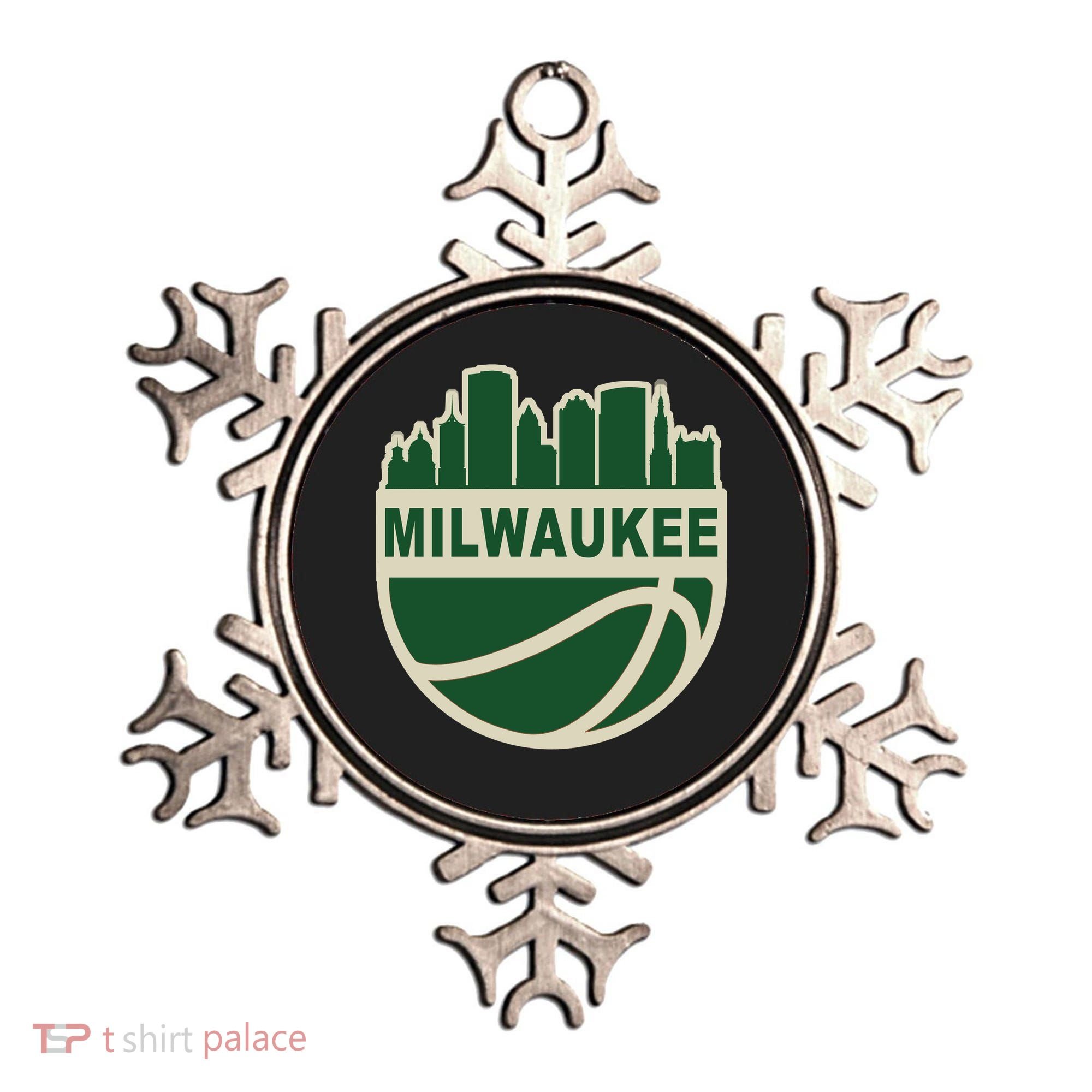 Milwaukee Basketball Wisconsin Cityscape Ornament