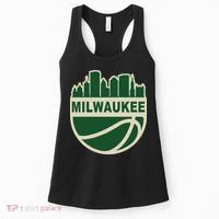 Milwaukee Basketball Wisconsin Cityscape Women's Tank Top thumb 0