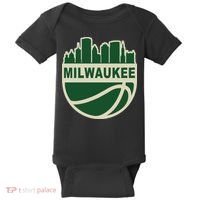 Milwaukee Basketball Wisconsin Cityscape Baby Bodysuit thumb 0
