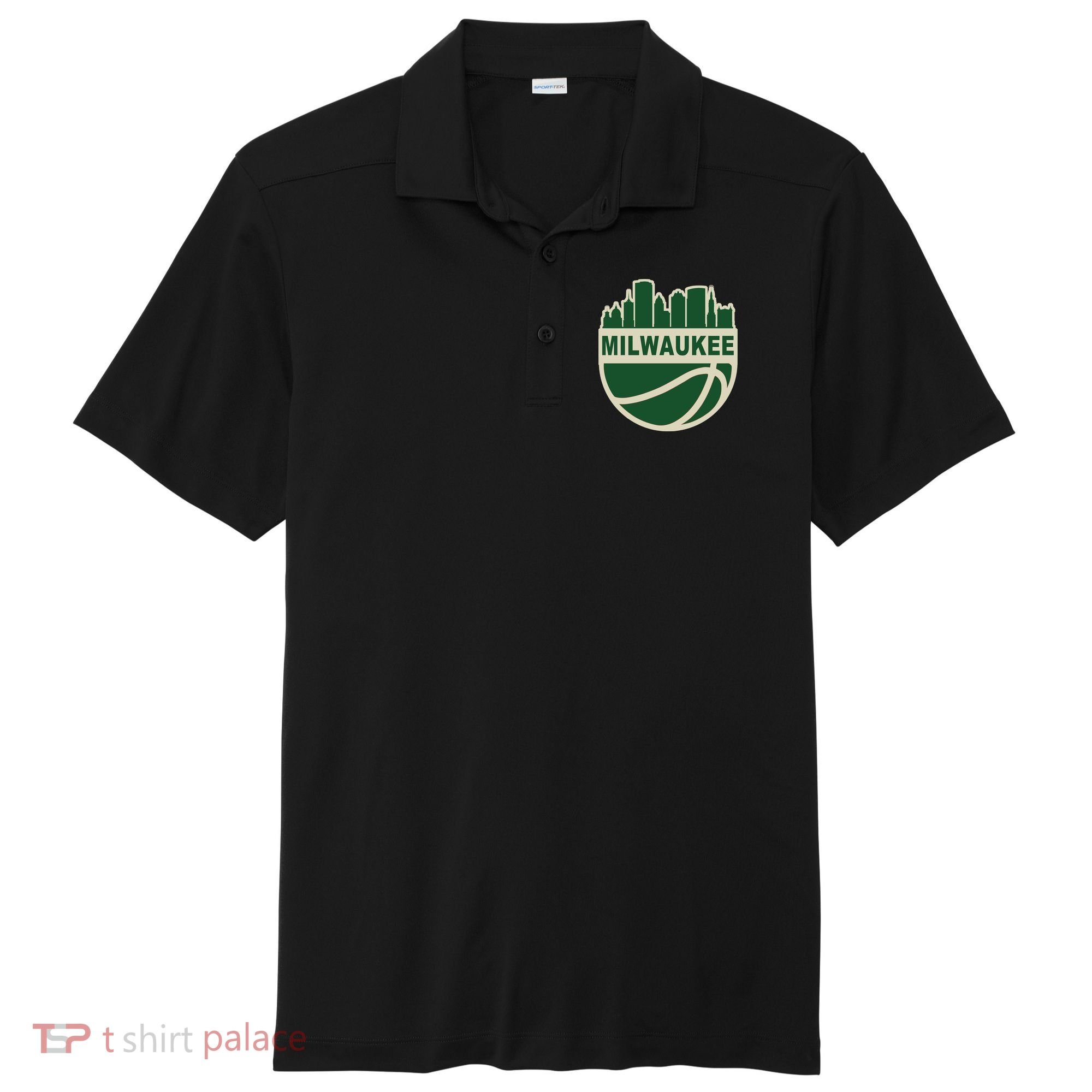 Milwaukee Basketball Wisconsin Cityscape Sport-Tek Posi-UV Pro Polo