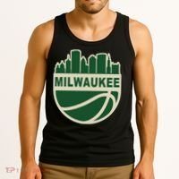 Milwaukee Basketball Wisconsin Cityscape Tank Top thumb 3