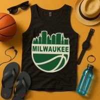 Milwaukee Basketball Wisconsin Cityscape Tank Top thumb 4