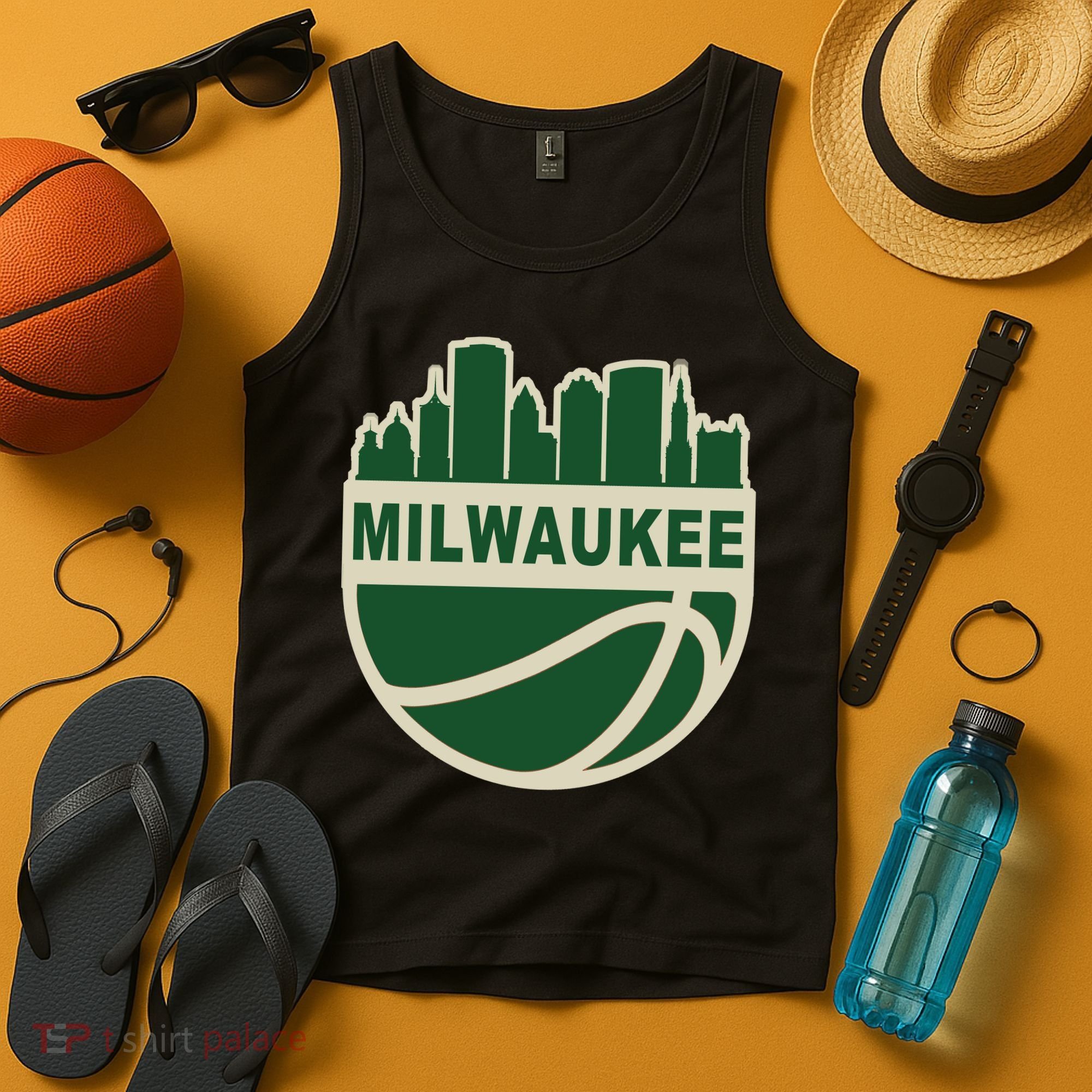 Milwaukee Basketball Wisconsin Cityscape Tank Top