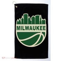 Milwaukee Basketball Wisconsin Cityscape Golf Towel thumb 0