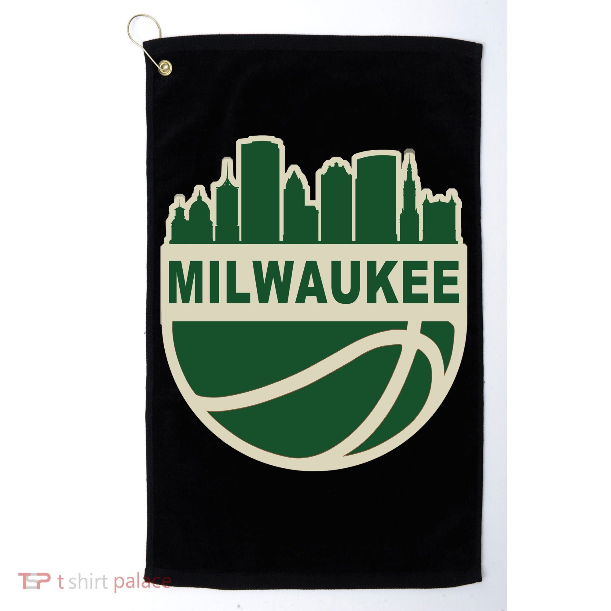 Milwaukee Basketball Wisconsin Cityscape Golf Towel