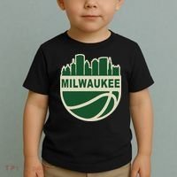 Milwaukee Basketball Wisconsin Cityscape Toddler T-Shirt thumb 2