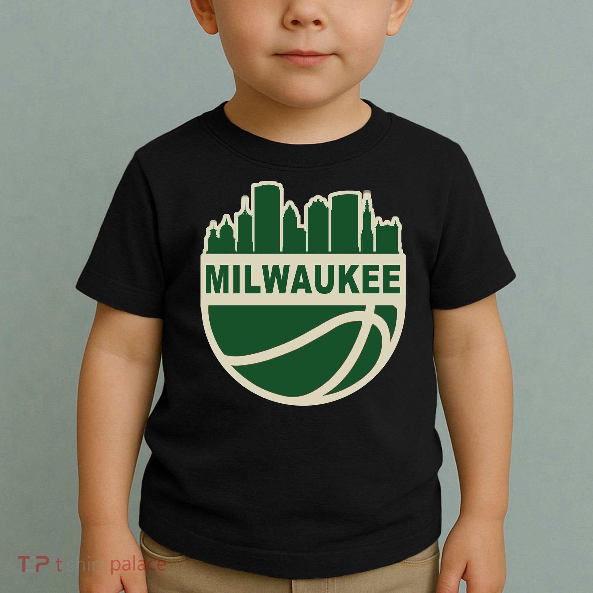 Milwaukee Basketball Wisconsin Cityscape Toddler T-Shirt