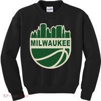 Milwaukee Basketball Wisconsin Cityscape Kids Sweatshirt thumb 0