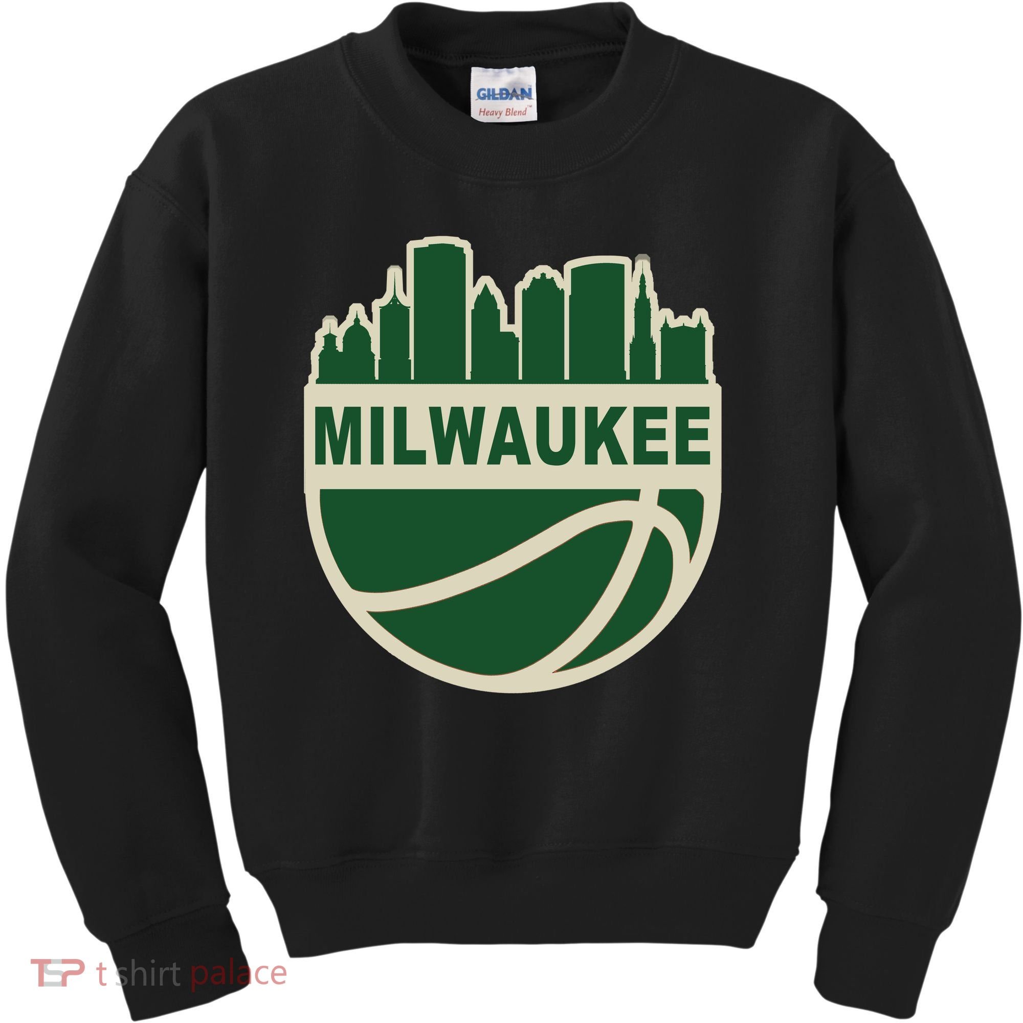 Milwaukee Basketball Wisconsin Cityscape Kids Sweatshirt