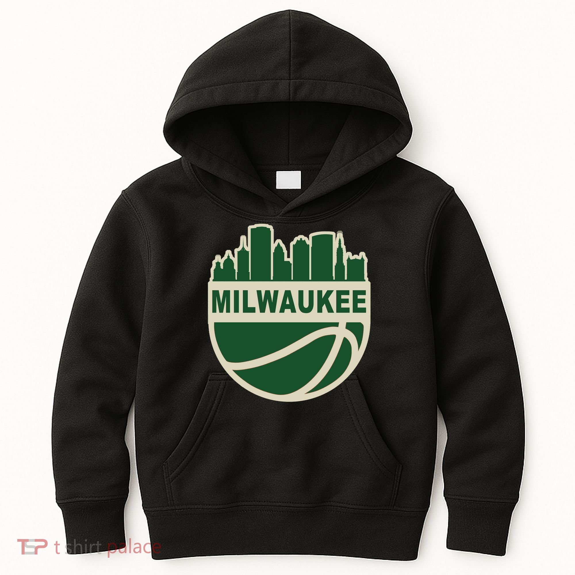 Milwaukee Basketball Wisconsin Cityscape Kids Hoodie
